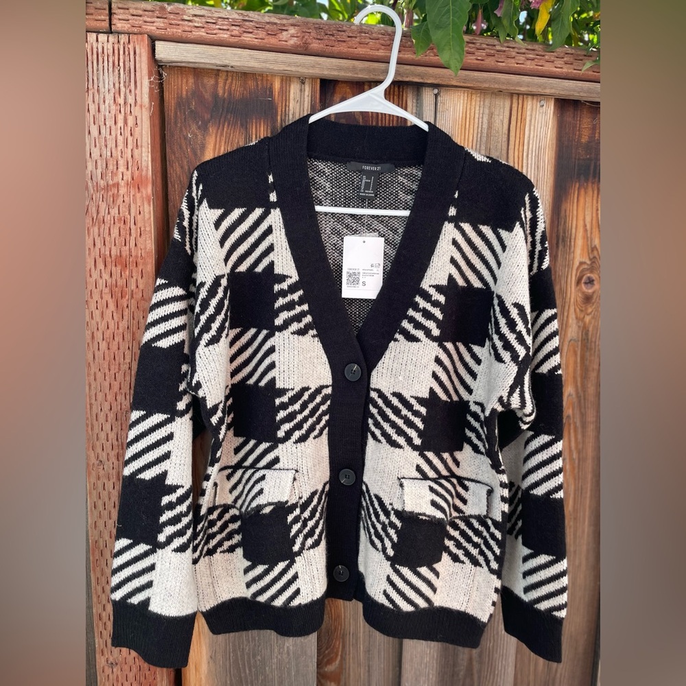 Forever 21 Checkered Cardigan
